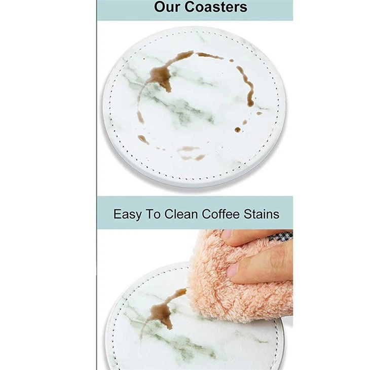 faux leather coaster