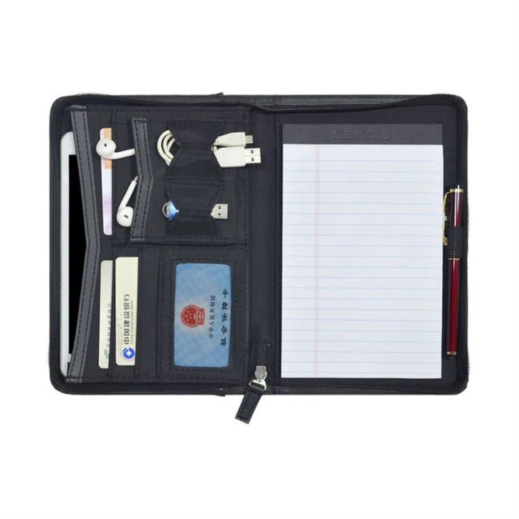 Black PU Leather Portfolio Folder