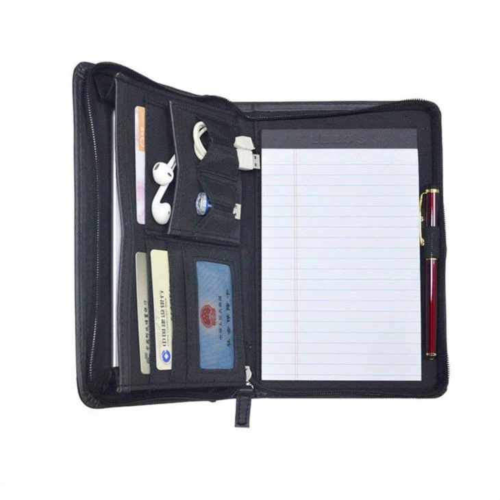 Black PU Leather Portfolio Folder