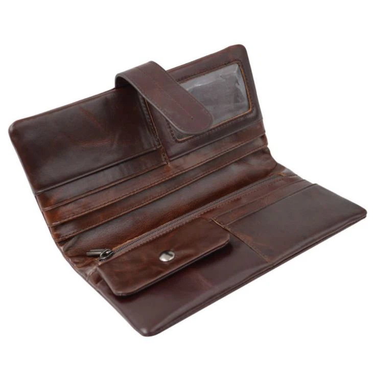 Card Holder Long Bifold PU Leather Wallet