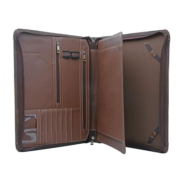 Real Leather Compendium Zipper Real Leather Compendium Zipper