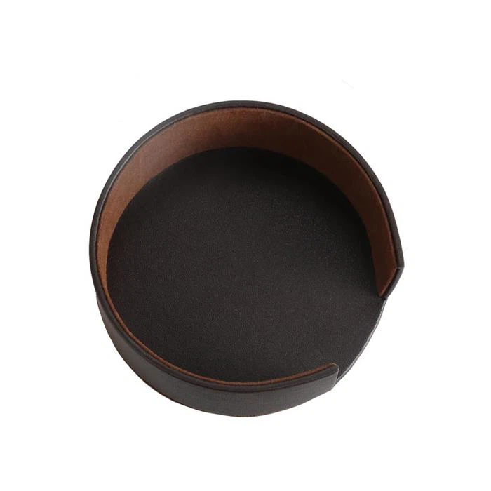 Round Leather Glass Coaster