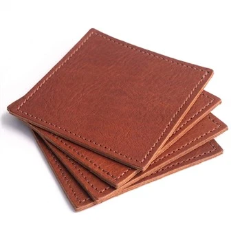 Coaster Leathar Cearnóg Donn